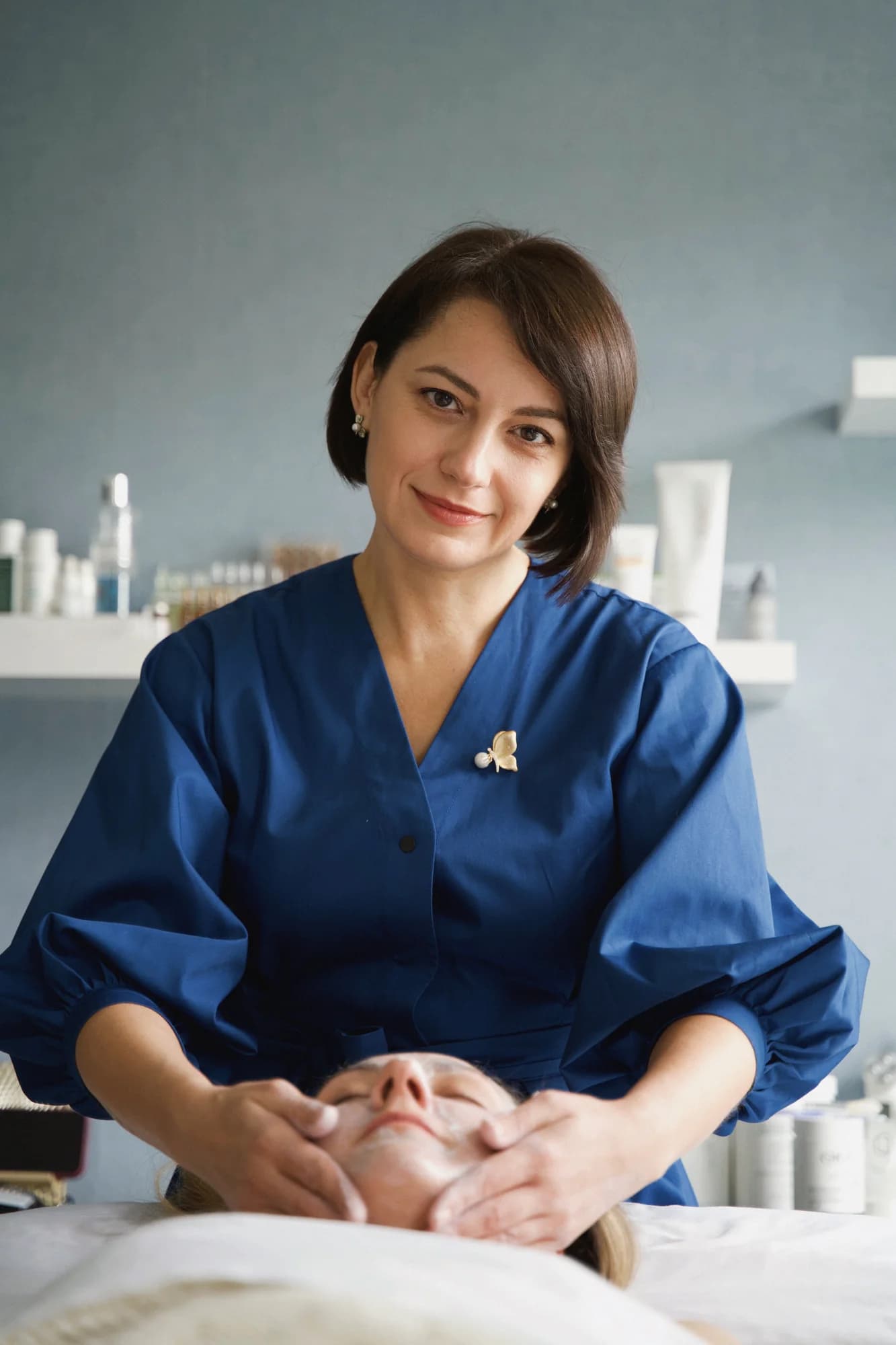 Tanya Tonkonoh during a facial treatment